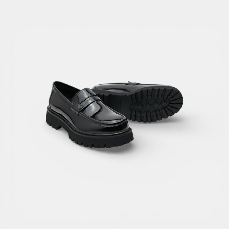 Mocassin homme plateforme noir – vue arrière