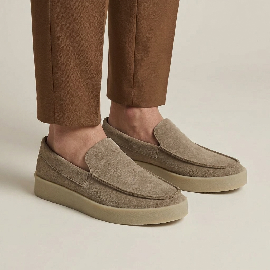 Mocassin Homme Suédine Semelle Épaisse Image