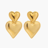 Heart earrings 14K gold plated